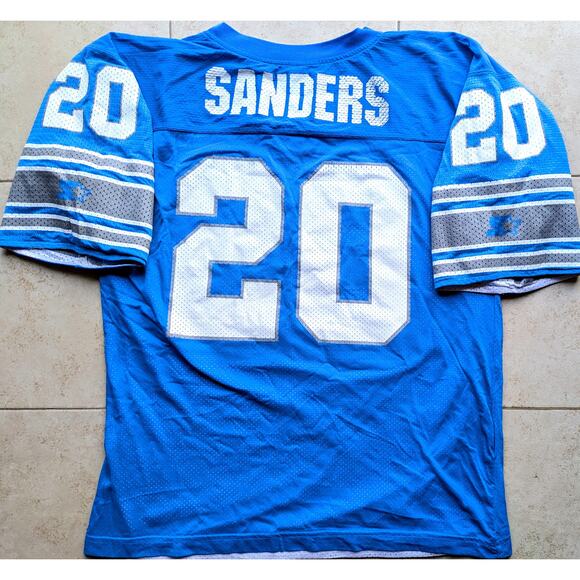Barry SANDERS 90s Detroit Lions STARTER Reversible jersey XL blue white NFL vtg - Picture 3 of 16